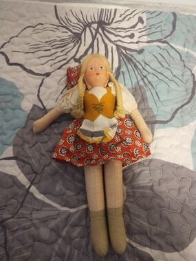 1930's 12" Antique Sawdust Filled Composition Bambino Doll made in Poland Polish